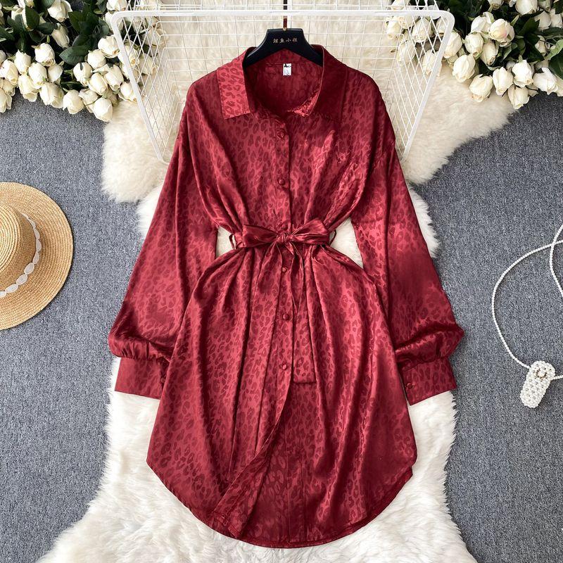 Long Sleeves Dress Shoelace Waist Trimming Casual Easiest for Match Satin Burgundy One size
Long Sleeves Dress Shoelace Waist Trimming Casual Easiest for Match Satin Burgundy One size