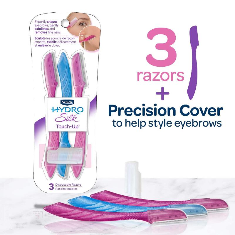 Schick Hydro Silk Touch-Up Багатоцільовий відлущуючий інструмент для дермапланування, бритва для брів і бритва для обличчя з прецизійним покриттям, 3 шт. 9 Count 9Pack of 1)
Schick Hydro Silk Touch-Up Багатоцільовий відлущуючий інструмент для дермапланування, бритва для брів і бритва для обличчя з прецизійним покриттям, 3 шт. 9 Count 9Pack of 1)