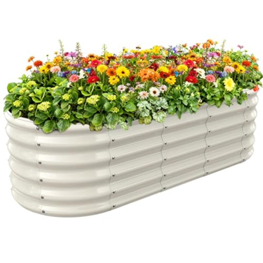 17 Tall Outdoor Garden Raised Bed Kit 5ft X 2ft Oval Cream White Metal Planter for Flowers Herbs Vegetables 0.8MM Thick 60X24X1 United States
17 Tall Outdoor Garden Raised Bed Kit 5ft X 2ft Oval Cream White Metal Planter for Flowers Herbs Vegetables 0.8MM Thick 60X24X1 United States