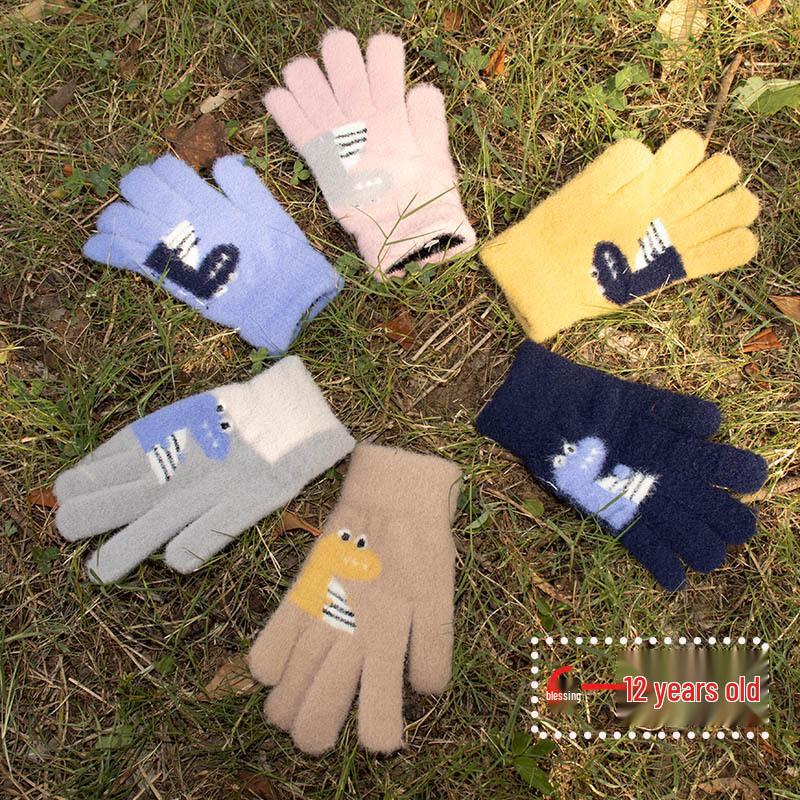 Kids Dinosaur Woolen Gloves: Thick, Warm, Knitted Five-Finger Gloves for Boys and Girls 6-12 years
Kids Dinosaur Woolen Gloves: Thick, Warm, Knitted Five-Finger Gloves for Boys and Girls 6-12 years