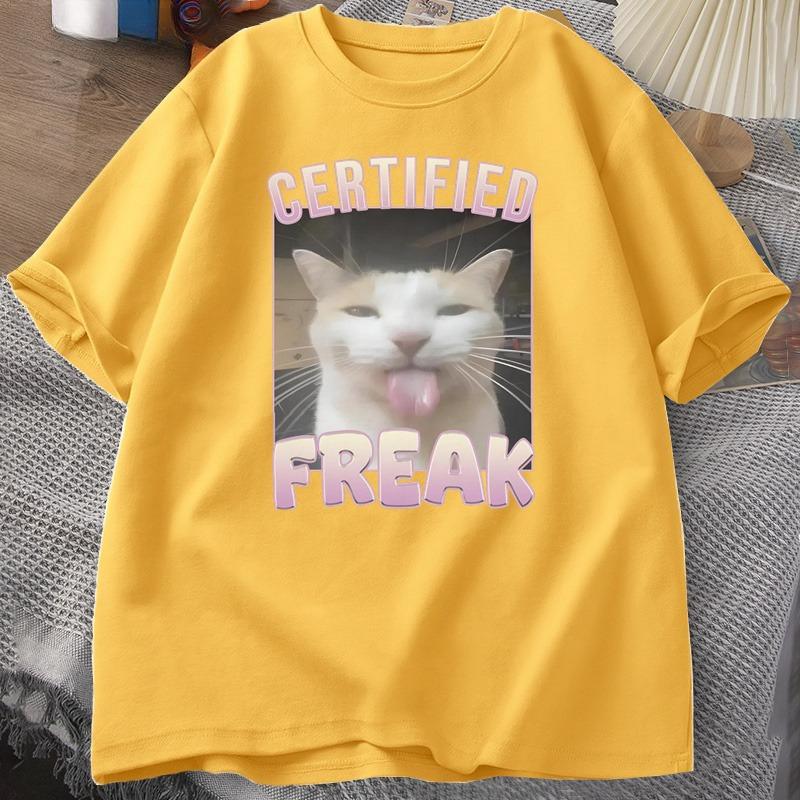 Certified Freak Funny Cat Meme Tshirt Women Short Sleeve Tshirt Male Tshirt Unisex Clothes Y2k Graphic T Shirts Oversized Tee top 4XL
Certified Freak Funny Cat Meme Tshirt Women Short Sleeve Tshirt Male Tshirt Unisex Clothes Y2k Graphic T Shirts Oversized Tee top 4XL