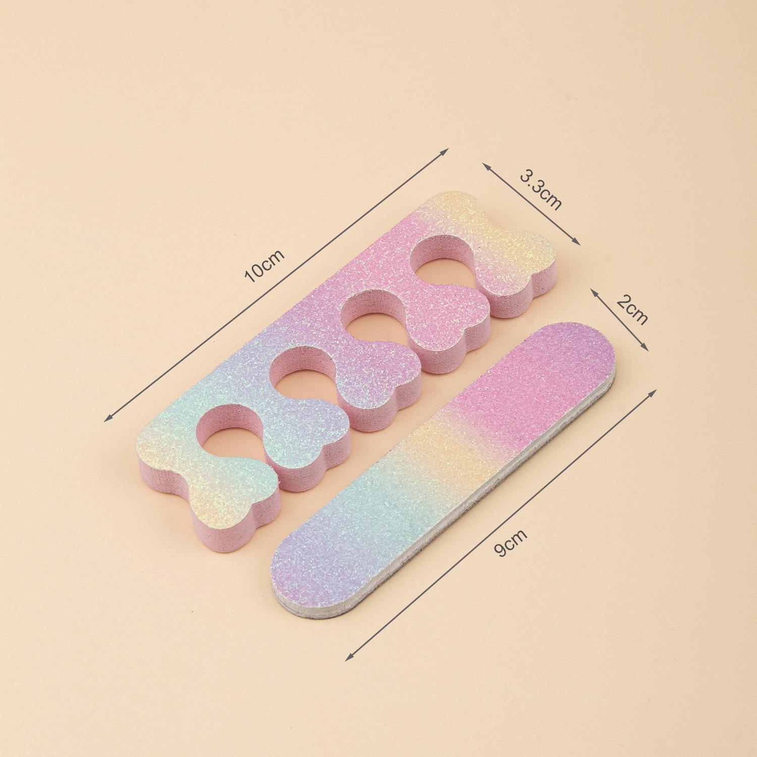 Rainbow EVA Toe Separators & Nail File Set for Kids - Manicure Accessories with Cotton Sanding Strips for Polishing
Rainbow EVA Toe Separators & Nail File Set for Kids - Manicure Accessories with Cotton Sanding Strips for Polishing