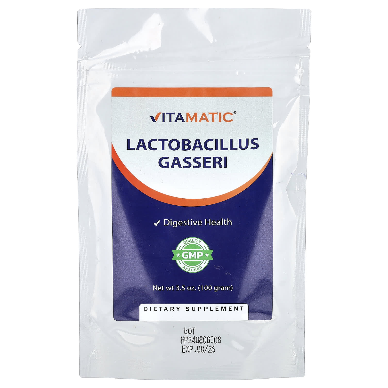 Vitamatic, Lactobacillus Gasseri, 100g (3.5oz)
Vitamatic, Lactobacillus Gasseri, 100g (3.5oz)