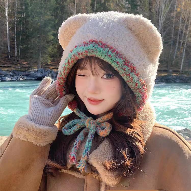 Korean-style new cute bear ear knitted wool hat for women, warm and ear-protecting for autumn and winter, large head circumference plush hat Average Size【Adjustable
Korean-style new cute bear ear knitted wool hat for women, warm and ear-protecting for autumn and winter, large head circumference plush hat Average Size【Adjustable