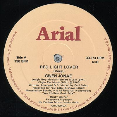 12inch Record GWEN JONAE - Red Light Lover ARD1240 Arial 1983 US Dance & Electronica Used
12inch Record GWEN JONAE - Red Light Lover ARD1240 Arial 1983 US Dance & Electronica Used
