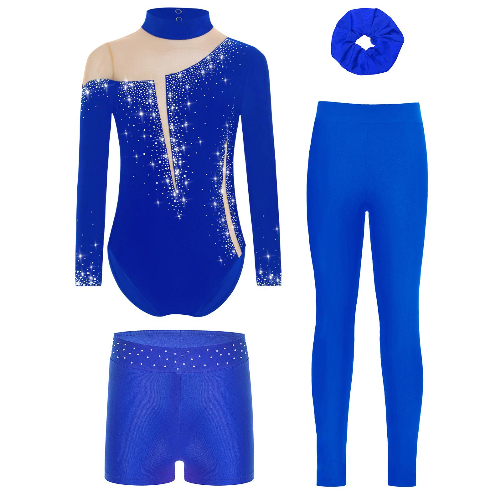 Girls Gymnastics Dance Outfit Long Sleeve Keyhole Back Sheer Mesh Patchwork Sparkly Rhinestones Leotard Shorts Leggings Hairband 5-6 Years
Girls Gymnastics Dance Outfit Long Sleeve Keyhole Back Sheer Mesh Patchwork Sparkly Rhinestones Leotard Shorts Leggings Hairband 5-6 Years