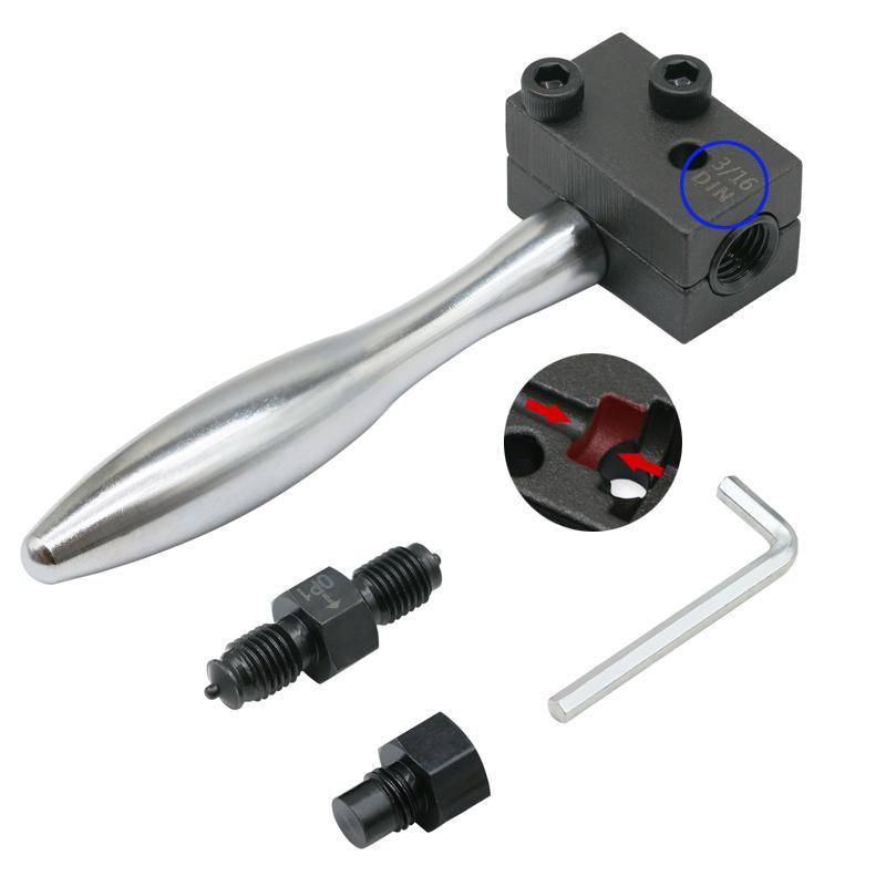 Ручний інструмент для подвійного розвальцювання гальмівної трубки 3/16 дюйма 45 градусів SAE для гальмівного шланга, нікелевої трубки та мідної трубки 4,75 мм
Ручний інструмент для подвійного розвальцювання гальмівної трубки 3/16 дюйма 45 градусів SAE для гальмівного шланга, нікелевої трубки та мідної трубки 4,75 мм