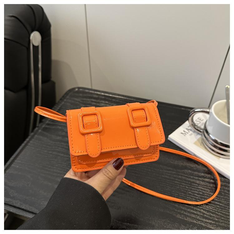 Новая квадратная сумка-пояс с плоскогубцами, летняя мода, конфетный цвет, на одно плечо, через плечо, маленькая квадратная женская сумка оранжевый