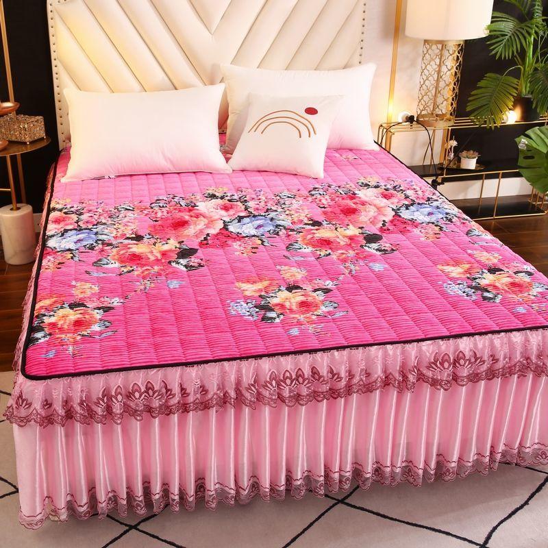 Фланелевая кружевная юбка-кровать, цельная большая простыня, утолщенная защитная крышка Simmons 150*200cm