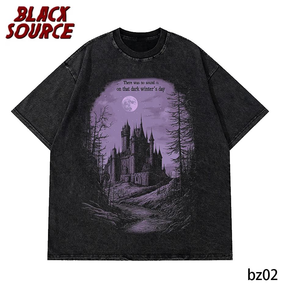 Hip Hop Washed Black TShirt Streetwear Vintage Purple Graphic Horror Castle T Shirt Cotton Tshirt Men Tops Tees Unisex YK S
Hip Hop Washed Black TShirt Streetwear Vintage Purple Graphic Horror Castle T Shirt Cotton Tshirt Men Tops Tees Unisex YK S