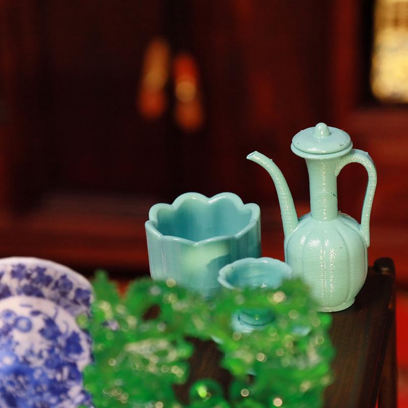 Dollhouse Mini Chinese Ancient Style Imitation Song Dynasty Celadon Hand-held Teapot Tea Cup Model Dollhouse Kitchen Accessories 2
Dollhouse Mini Chinese Ancient Style Imitation Song Dynasty Celadon Hand-held Teapot Tea Cup Model Dollhouse Kitchen Accessories 2