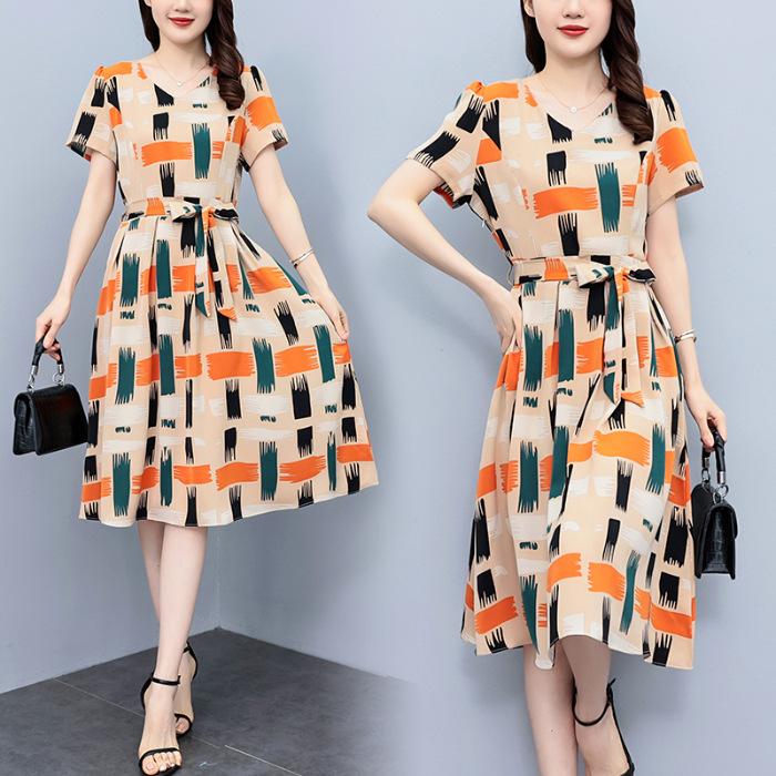 Summer new loose foreign style waist printing mother temperament flower skirt with pockets medium and long dress L
Summer new loose foreign style waist printing mother temperament flower skirt with pockets medium and long dress L