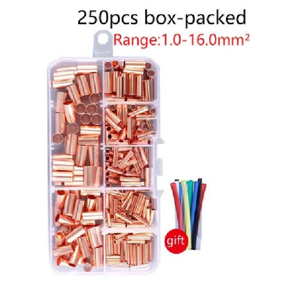 250pcs GT Copper Connecting Pipe Wire Joint Small Copper Tube Terminal Cable Lug Bootlace Ferrule Kit 250pcs
250pcs GT Copper Connecting Pipe Wire Joint Small Copper Tube Terminal Cable Lug Bootlace Ferrule Kit 250pcs