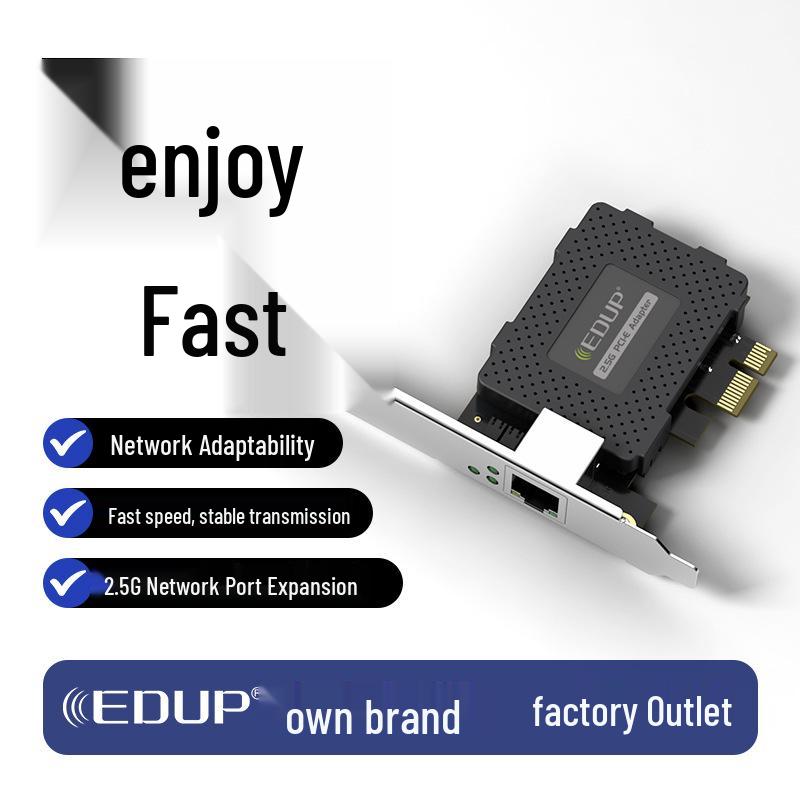 2.5Gbps PCIe Gigabit Network Card for Industrial and Legacy PC Upgrade, 3000M Speed with Diskless Boot Support. 125*85*57 mm
2.5Gbps PCIe Gigabit Network Card for Industrial and Legacy PC Upgrade, 3000M Speed with Diskless Boot Support. 125*85*57 mm