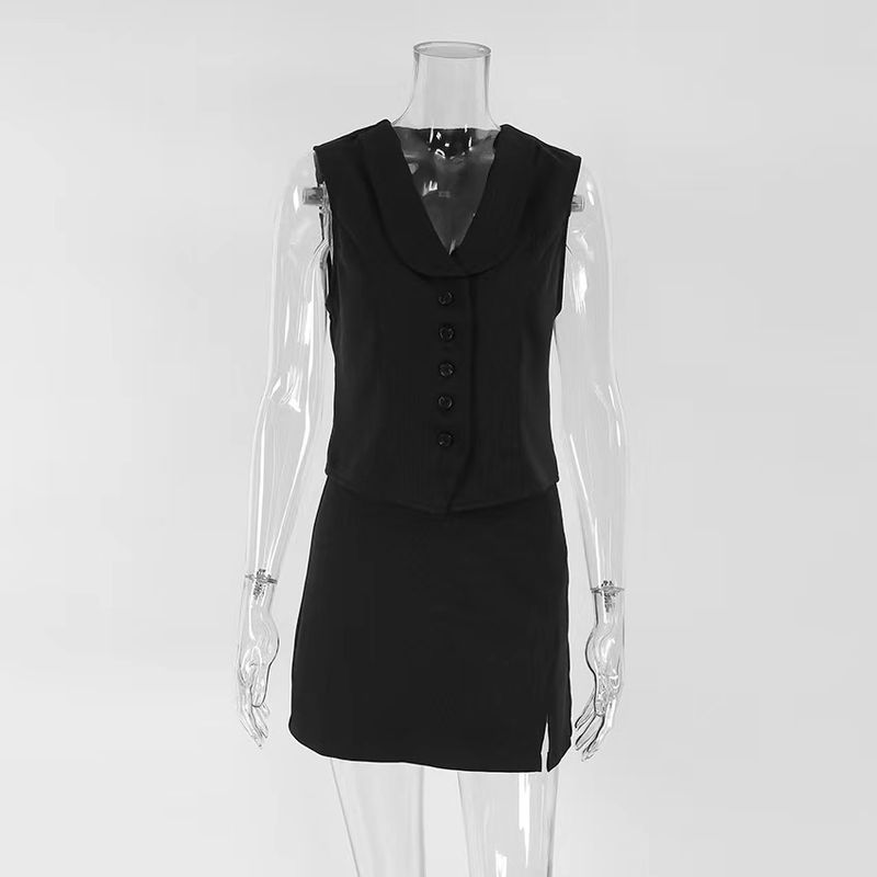 Fashion Style Summer Black Elegant Vest Vest Skirt Suit Tank Top Half Skirt Set Black S
Fashion Style Summer Black Elegant Vest Vest Skirt Suit Tank Top Half Skirt Set Black S