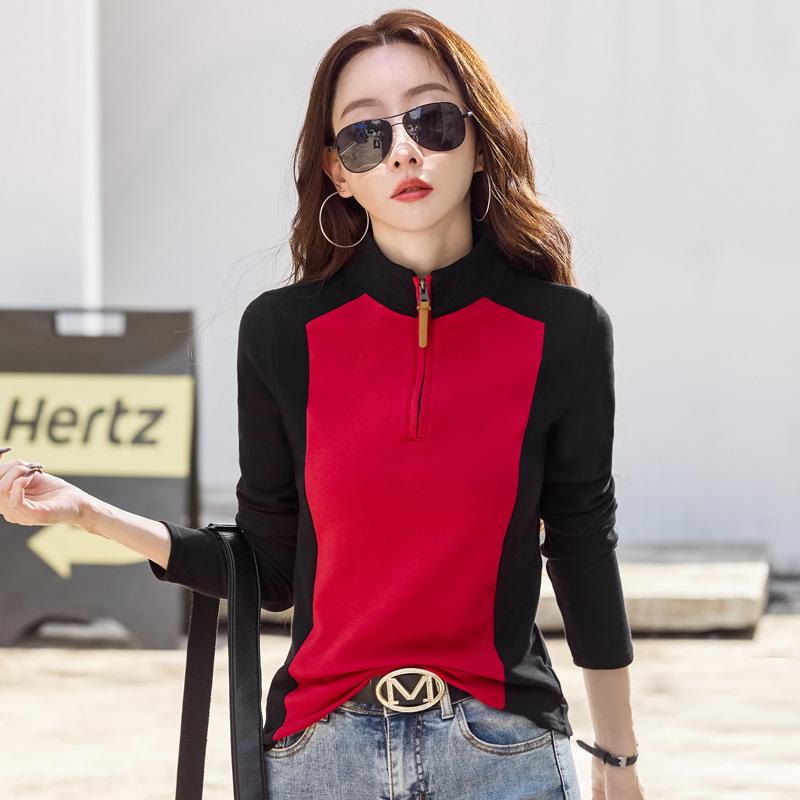 Контрастного цвета Повседневная хлопковая рубашка для женщин Осень и зима Новый стиль Молния воротник стойка Тонкая и модная футболка L
Контрастного цвета Повседневная хлопковая рубашка для женщин Осень и зима Новый стиль Молния воротник стойка Тонкая и модная футболка L