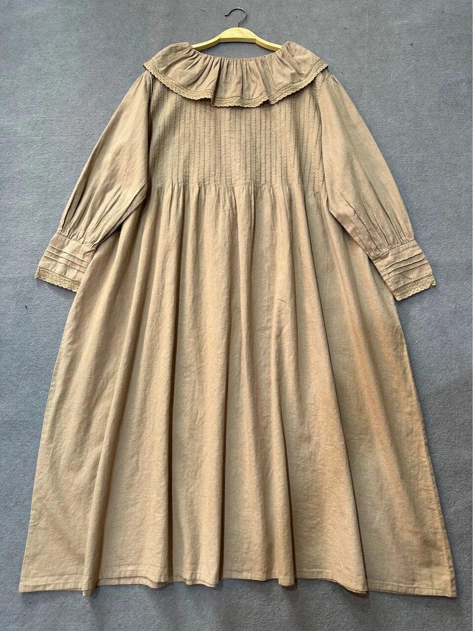 Johnature винтажные японские платья Mori женские повседневные корейские однотонные свободные простые платья с рюшами и воротником One Size хаки
Johnature винтажные японские платья Mori женские повседневные корейские однотонные свободные простые платья с рюшами и воротником One Size хаки