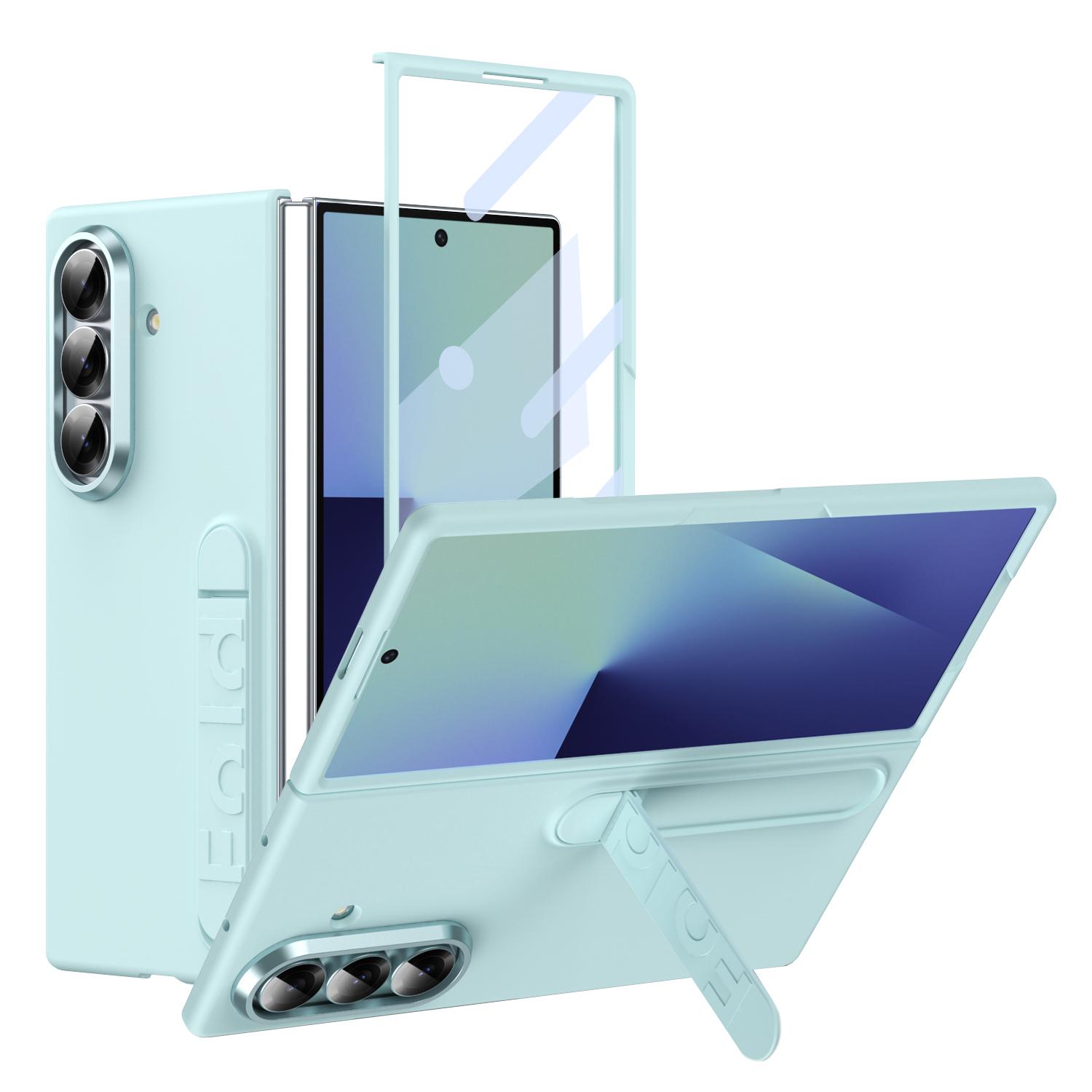 For Samsung Galaxy Z Fold7 5G Phone Case Kickstand PC Cover with Tempered Glass Screen Protector Cyan
For Samsung Galaxy Z Fold7 5G Phone Case Kickstand PC Cover with Tempered Glass Screen Protector Cyan