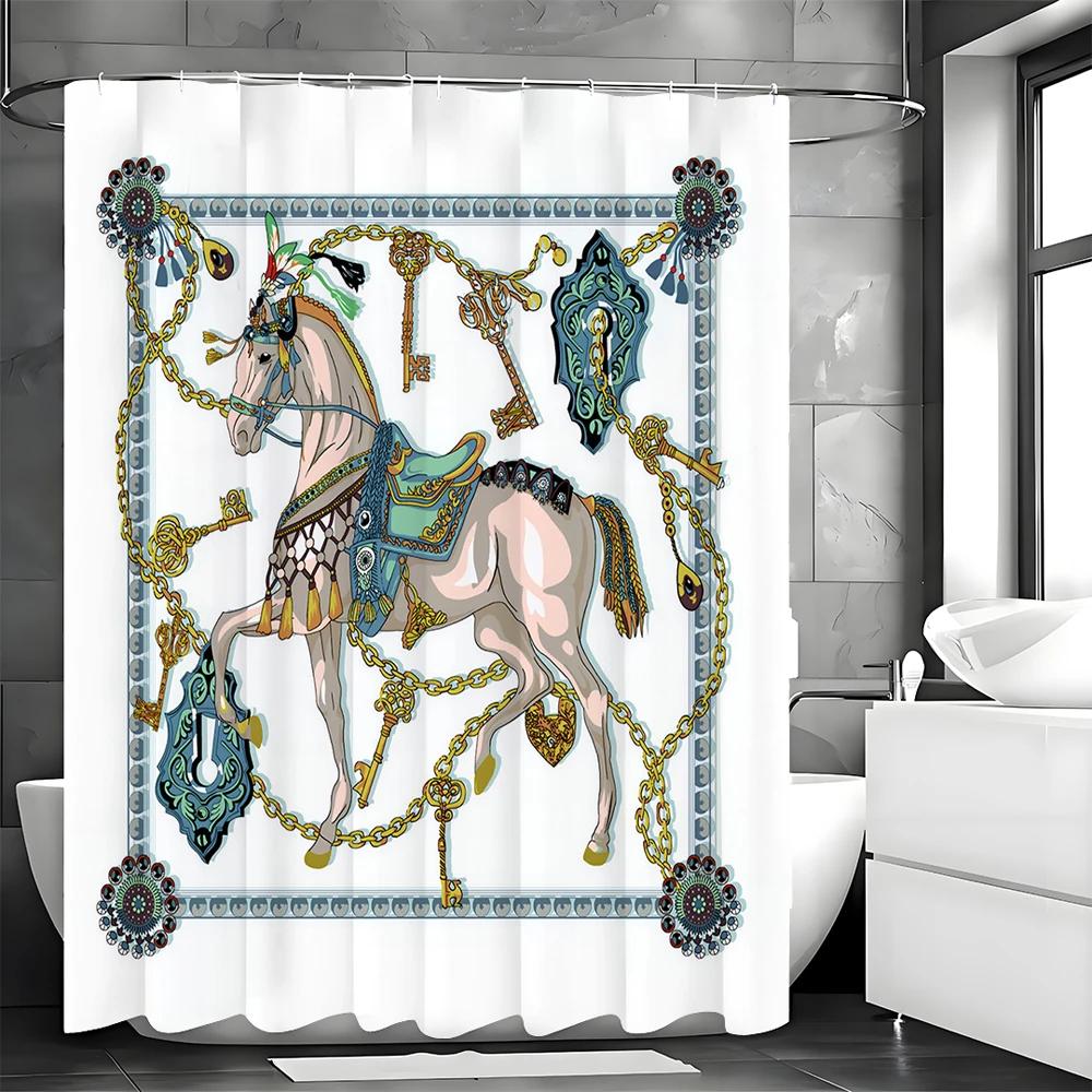 Modern Creative Art Horse Shower Curtain, Bathroom Decorative Shower Curtain, Waterproof Shower Curtain with Hooks W90XH180cm
Modern Creative Art Horse Shower Curtain, Bathroom Decorative Shower Curtain, Waterproof Shower Curtain with Hooks W90XH180cm