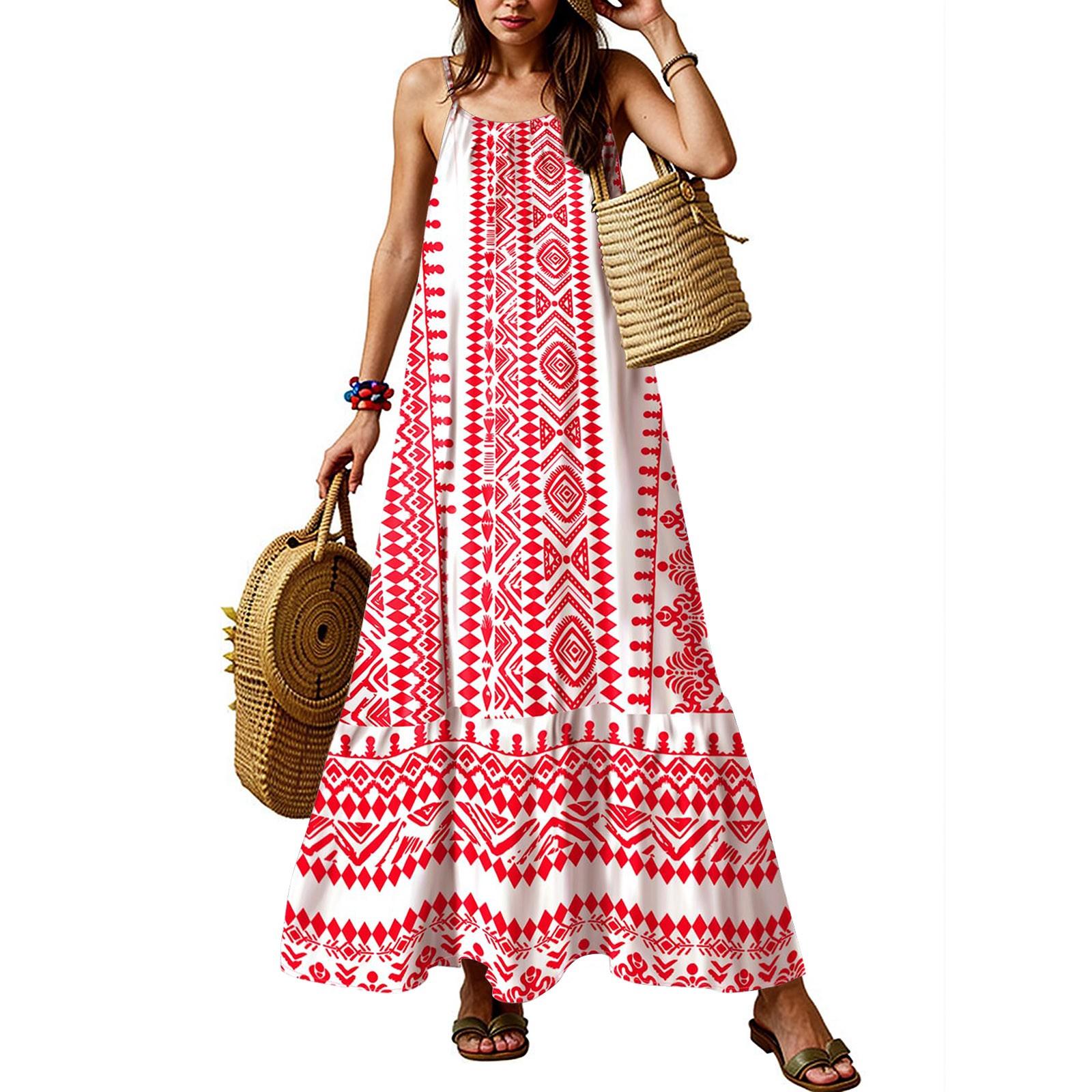 Women Summer Dresses Spaghetti Strap Scoop Neck Smocked Ruffle Flowy Boho Maxi Dress M рожевий
Women Summer Dresses Spaghetti Strap Scoop Neck Smocked Ruffle Flowy Boho Maxi Dress M рожевий