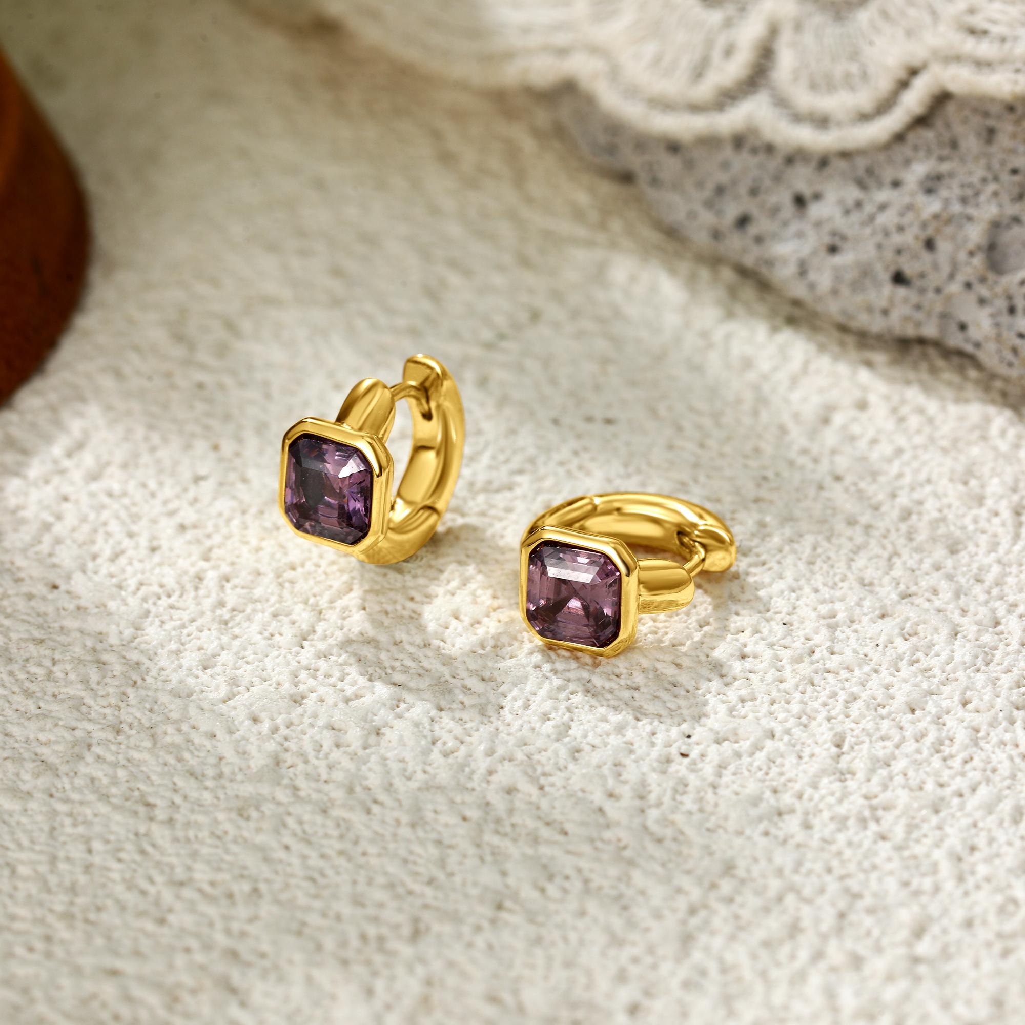 Fashion Purple Green Square CZ Zircon Gold Color Round Hoop Earrings Minimalist Stainless Steel Jewelry Daily Wear Female Gifts фіолетовий
Fashion Purple Green Square CZ Zircon Gold Color Round Hoop Earrings Minimalist Stainless Steel Jewelry Daily Wear Female Gifts фіолетовий