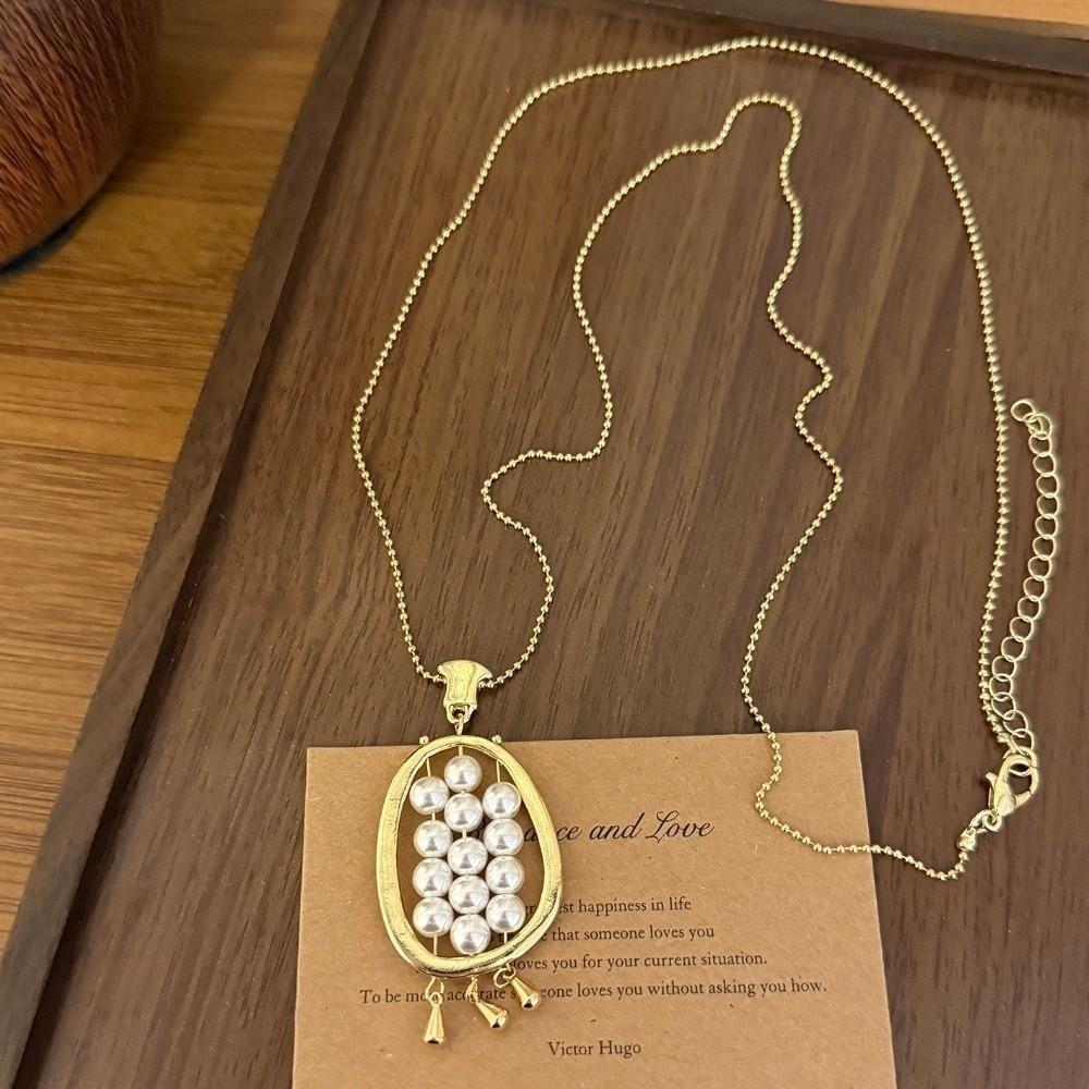 Oval Shape Simulated Pearls Necklace Metal Chain Neck Chain New Sweater Chain Jewelry Gifts золотий
Oval Shape Simulated Pearls Necklace Metal Chain Neck Chain New Sweater Chain Jewelry Gifts золотий