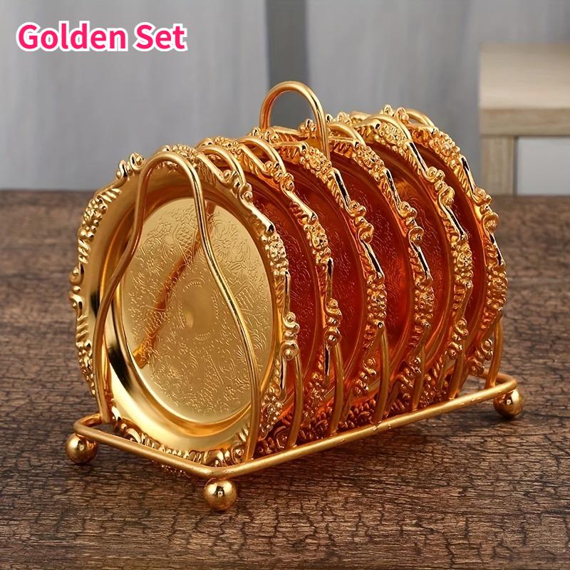 7pcs Vintage Embossed Rose Tray Creative Cup Holder Metal Snack Plate Dinnerware Sets Coffee Table Decorative Candlestick Trays as shown
7pcs Vintage Embossed Rose Tray Creative Cup Holder Metal Snack Plate Dinnerware Sets Coffee Table Decorative Candlestick Trays as shown