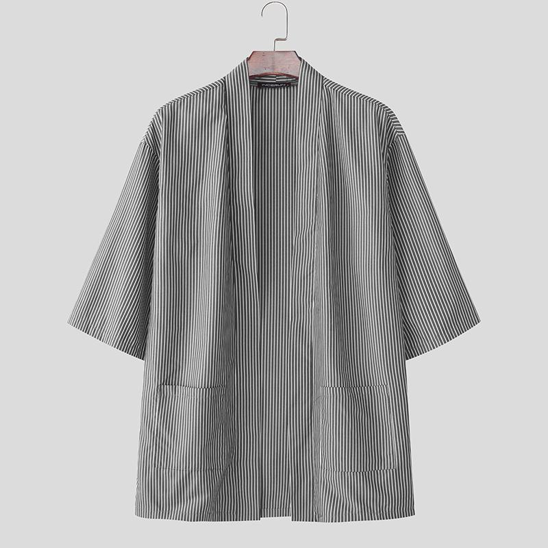 INCERUN Мужской кардиган-кимоно с рукавами летучая мышь, открытый спереди, в полоску, в стиле кэжуал
INCERUN Мужской кардиган-кимоно с рукавами летучая мышь, открытый спереди, в полоску, в стиле кэжуал