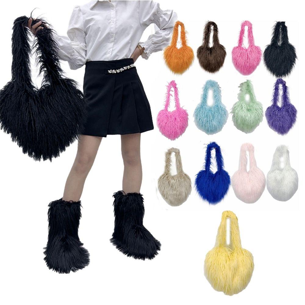 Love Shape Fluff Rabbit Fur Handbag Faux Fur Heart Crossbody Bag Plush Shoulder Bag Outdoor
Love Shape Fluff Rabbit Fur Handbag Faux Fur Heart Crossbody Bag Plush Shoulder Bag Outdoor