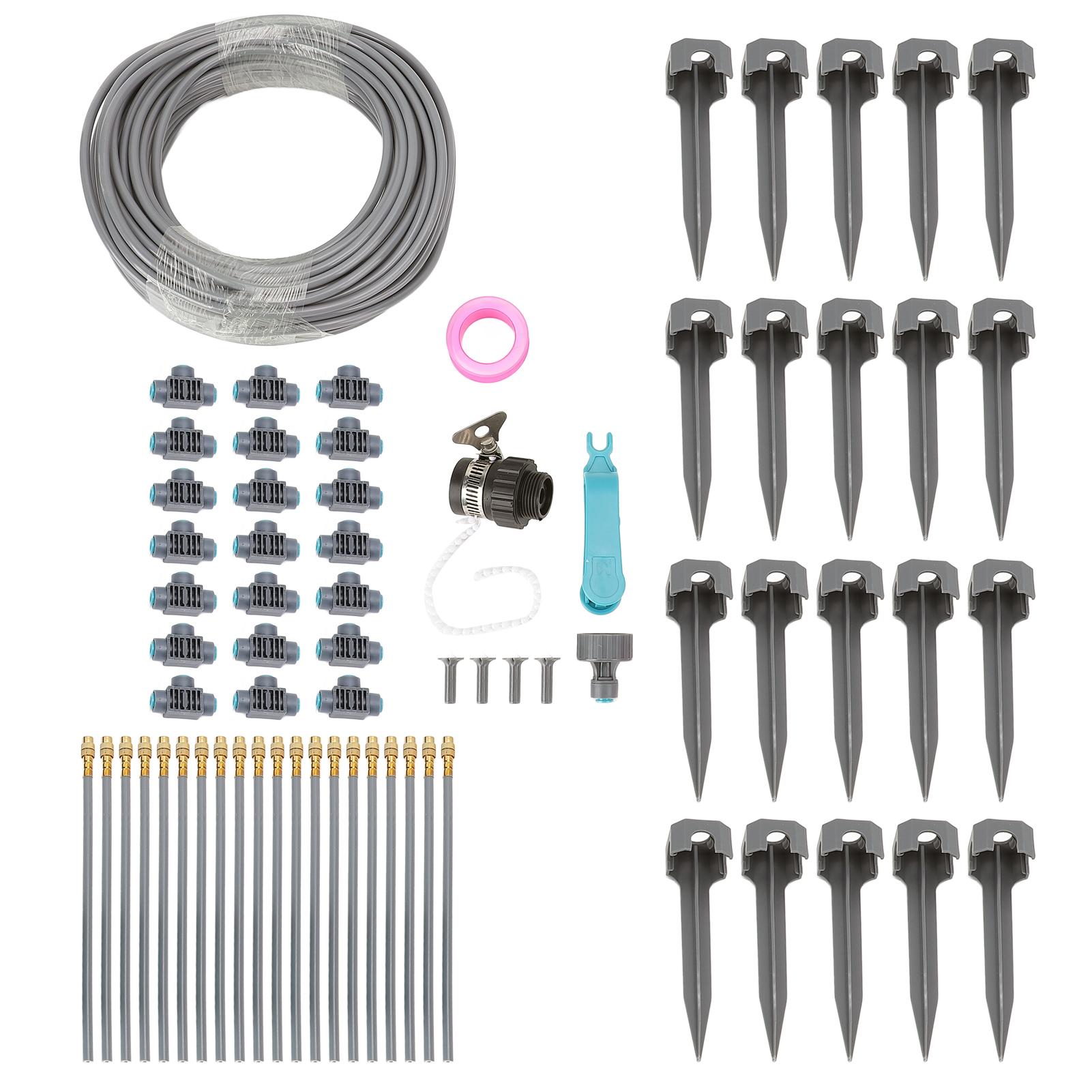 Garden Watering Misting System 82FT 4/7 PVC Hose Drip Irrigation Sprinkler Kit with Quick Connectors for Greenhouse Plant Lawn
Garden Watering Misting System 82FT 4/7 PVC Hose Drip Irrigation Sprinkler Kit with Quick Connectors for Greenhouse Plant Lawn