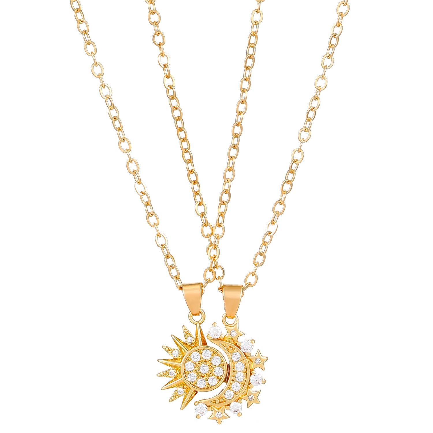 LATS New Copper Magnetic Sun Moon Necklace for Women Men Couple Fashion Chain Good Friend Gifts Trend Zircon Accessories
LATS New Copper Magnetic Sun Moon Necklace for Women Men Couple Fashion Chain Good Friend Gifts Trend Zircon Accessories