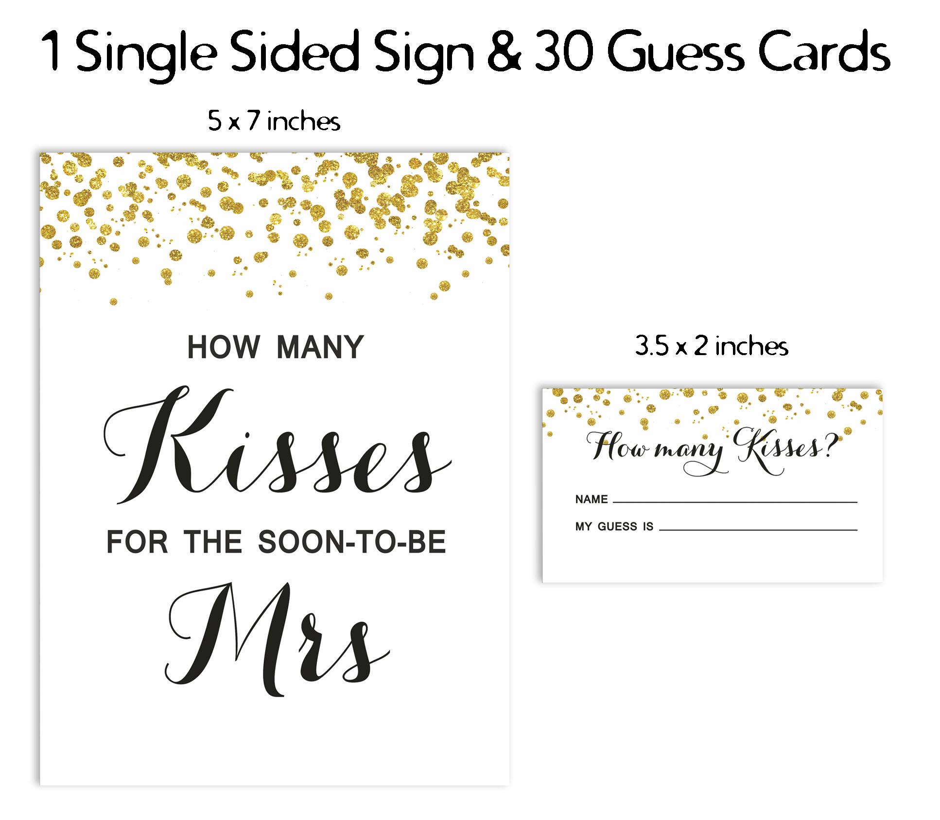 Inkdotpot How Many Kisses For The Soon To Be Mrs Gold Confetti White Bridal Shower Game 1 Sign 30 3.5 x 2 Inches білий
Inkdotpot How Many Kisses For The Soon To Be Mrs Gold Confetti White Bridal Shower Game 1 Sign 30 3.5 x 2 Inches білий