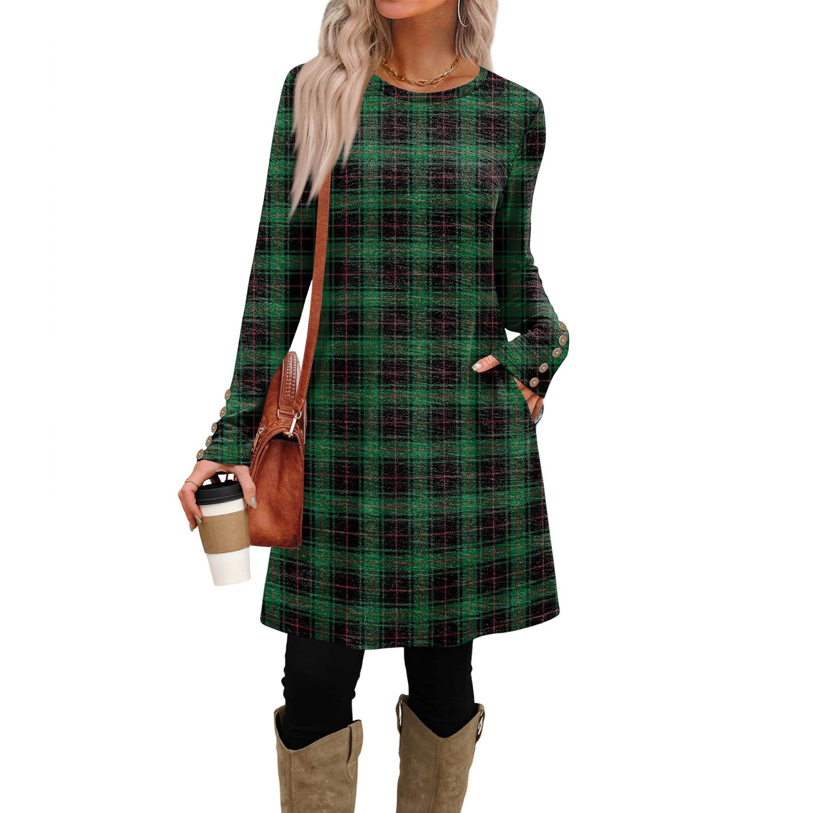 Женское модное повседневное платье с карманами, декоративными пуговицами, круглым вырезом и длинными рукавами XL
Женское модное повседневное платье с карманами, декоративными пуговицами, круглым вырезом и длинными рукавами XL