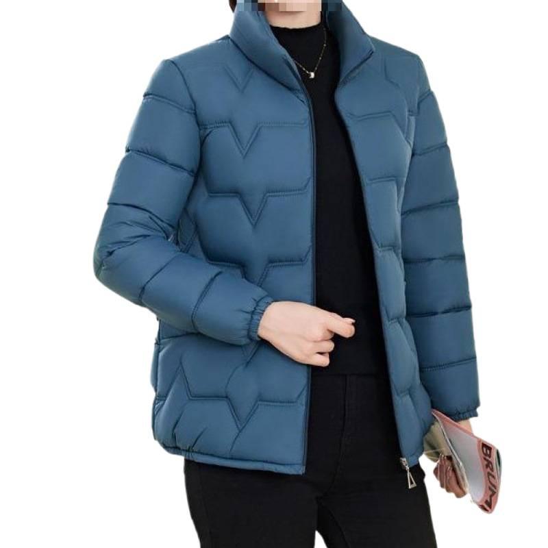 Осень и Зима Одежда для Мамы Хлопковое Пальто Женское Короткое Стойка Воротник Теплое Хлопковое Пальто Большого Размера Пальто Среднего Возраста Маленькая Хлопковая Куртка 5XL