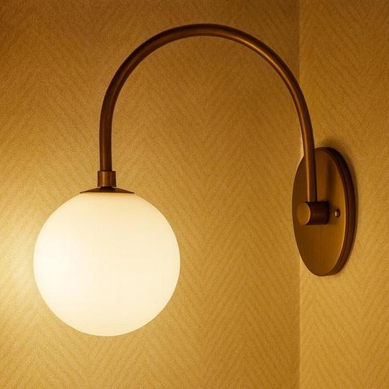 Handmade Brass Globe Wall Sconce Mid-Century Bedside Light Home Decor
Handmade Brass Globe Wall Sconce Mid-Century Bedside Light Home Decor