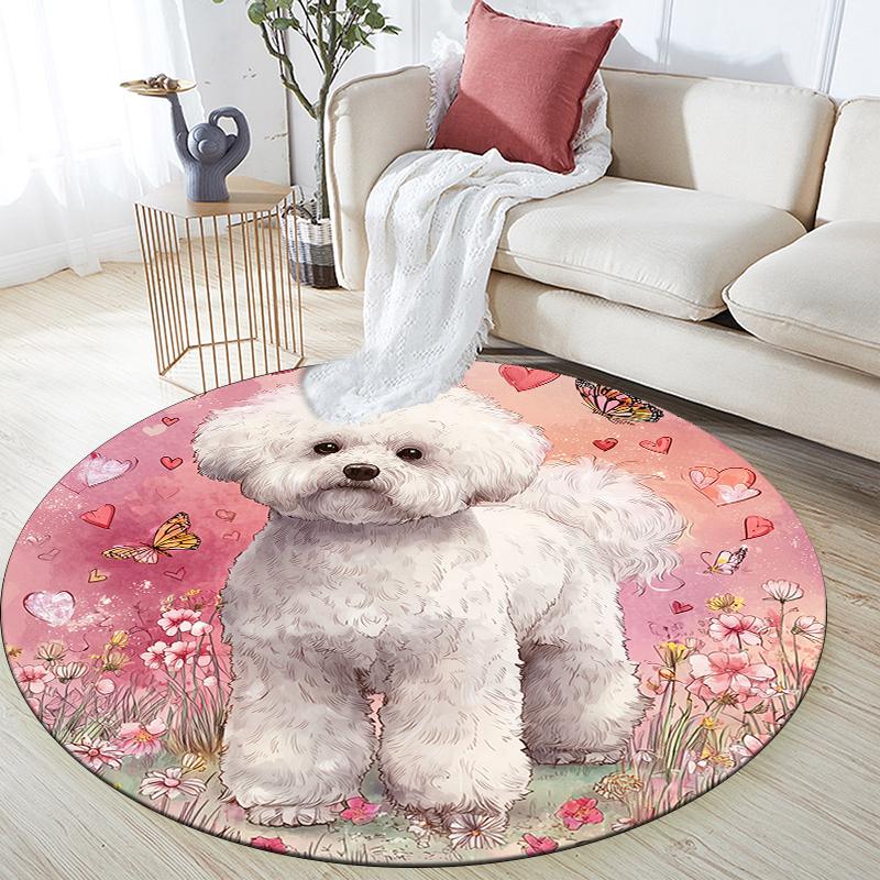 Pink Bichon pattern round rug,Carpet Rug for Living Room Bedroom Playroom ,Non-slip Floor Mat,Holiday Gifts and Birthday Gifts. 80cmx80cm
Pink Bichon pattern round rug,Carpet Rug for Living Room Bedroom Playroom ,Non-slip Floor Mat,Holiday Gifts and Birthday Gifts. 80cmx80cm