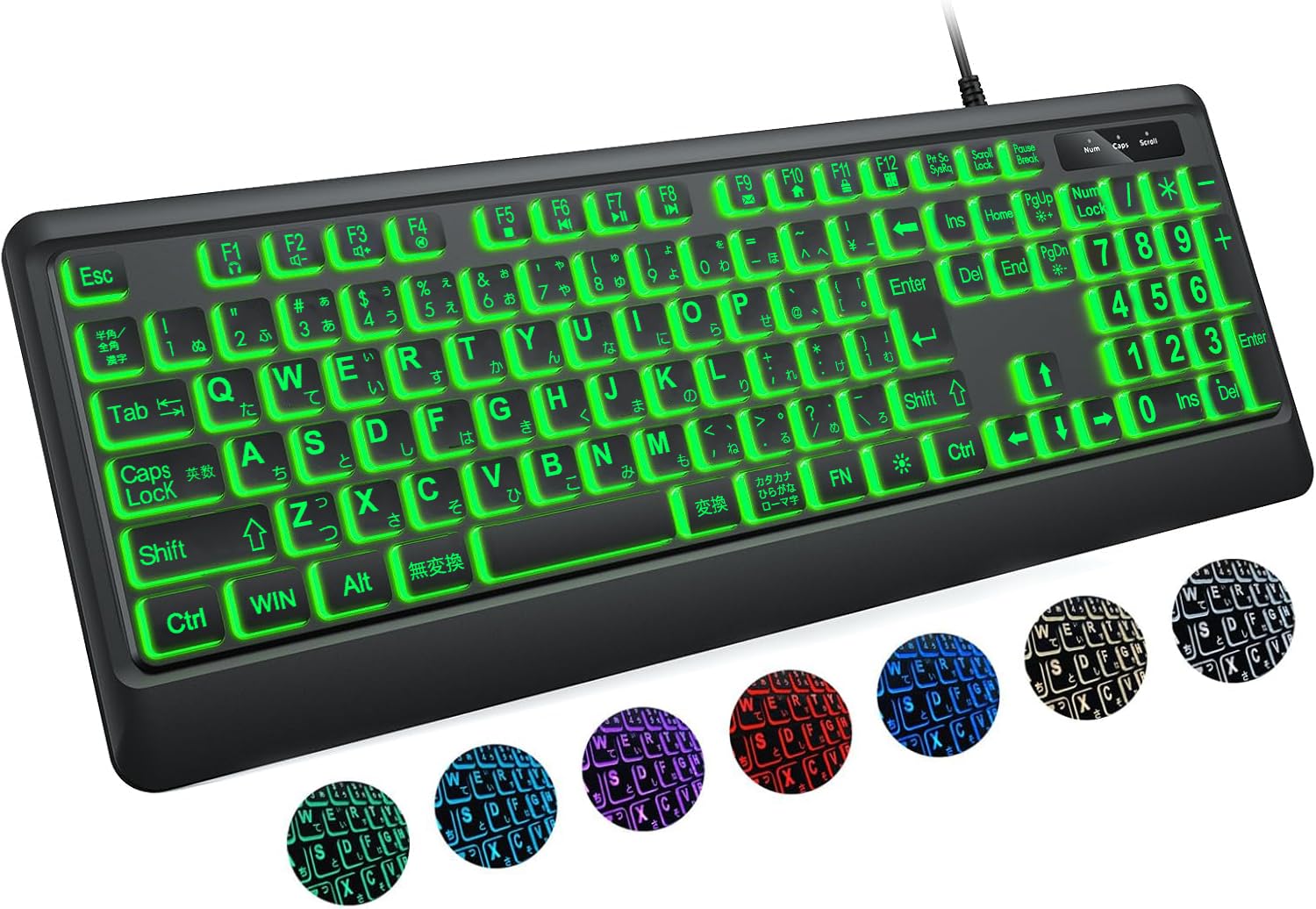 DHKBL Large Letter Backlit Keyboard 7 Interchangeable Backlight Quiet USB Wired Computer Foldable Wired Full Size Keyboard for Laptop - Colors,
DHKBL Large Letter Backlit Keyboard 7 Interchangeable Backlight Quiet USB Wired Computer Foldable Wired Full Size Keyboard for Laptop - Colors,