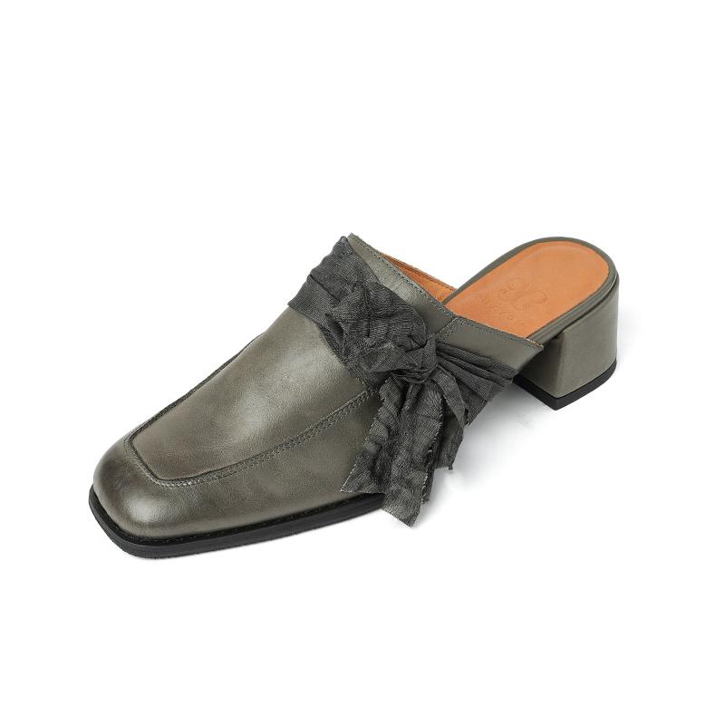 Fashion 2025 New Comfort Genuine Leather Women Mueller Slippers Covered Toe Med High Heel Retro Summer Slides Female Daily Walk Sandals 39 сірий колір
Fashion 2025 New Comfort Genuine Leather Women Mueller Slippers Covered Toe Med High Heel Retro Summer Slides Female Daily Walk Sandals 39 сірий колір