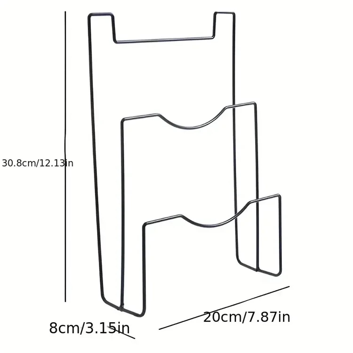 Металлическая кухонная стойка для хранения - настенный держатель для крышек кастрюль и разделочных досок, полка, максимизирующая пространство, идеальный аксессуар чёрный