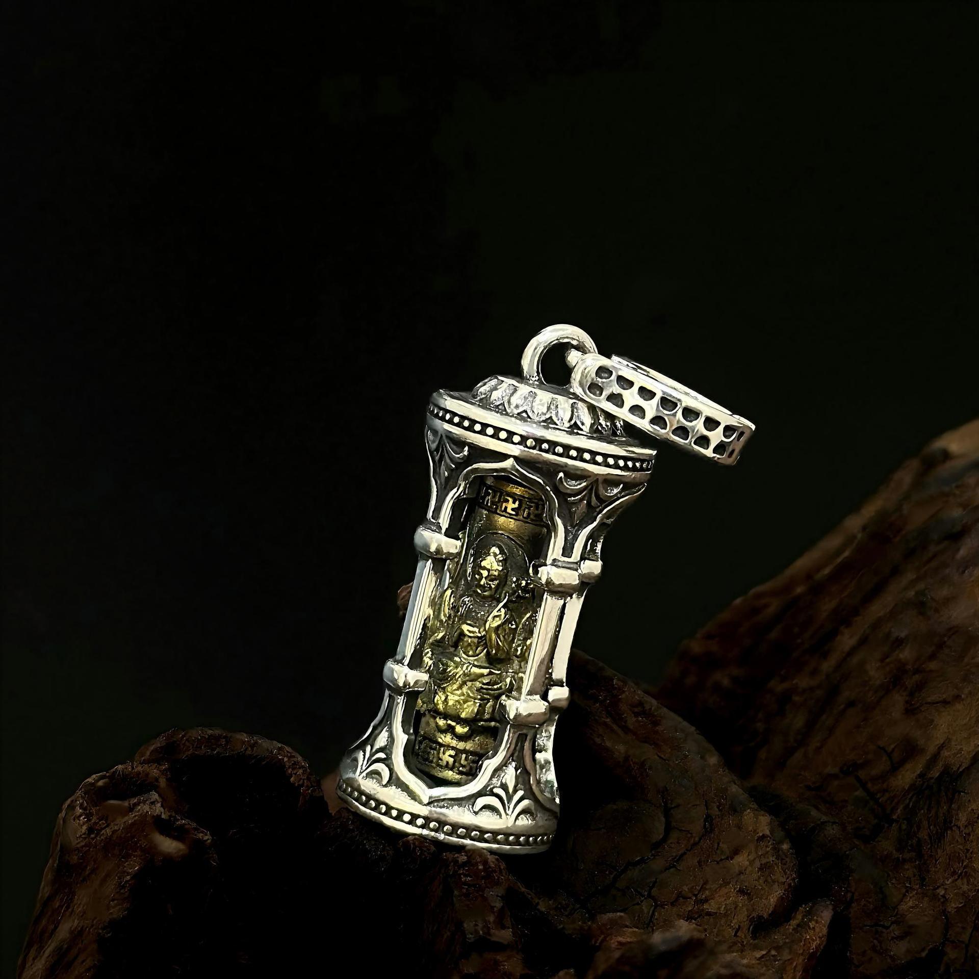 S925 Sterling Silver Rotatable Lotus Pagoda Buddha Pendant Necklace, Personalized Ethnic Jewelry for Men and Women 925 Silver
S925 Sterling Silver Rotatable Lotus Pagoda Buddha Pendant Necklace, Personalized Ethnic Jewelry for Men and Women 925 Silver