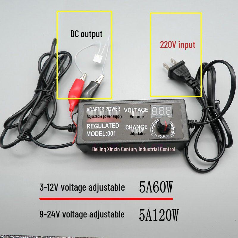 Adjustable 3-24V Power Supply & Temperature Control, 60/120W DC Adapter with Speed & Light Control. Adapter
Adjustable 3-24V Power Supply & Temperature Control, 60/120W DC Adapter with Speed & Light Control. Adapter