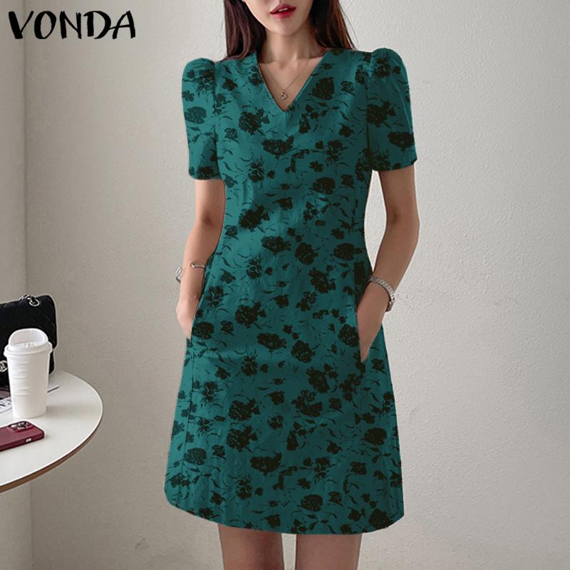 Летний сарафан VONDA с V-образным вырезом и короткими рукавами, женское короткое платье
Летний сарафан VONDA с V-образным вырезом и короткими рукавами, женское короткое платье
