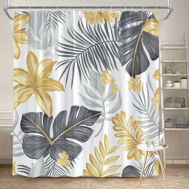 1Pc Shower Curtain With Large Monstera And Yellow Flowers - Polyester Fabric, Machine Washable, Suitable For Bathroom Decoration W60H190(CM)-1 Pcs
1Pc Shower Curtain With Large Monstera And Yellow Flowers - Polyester Fabric, Machine Washable, Suitable For Bathroom Decoration W60H190(CM)-1 Pcs