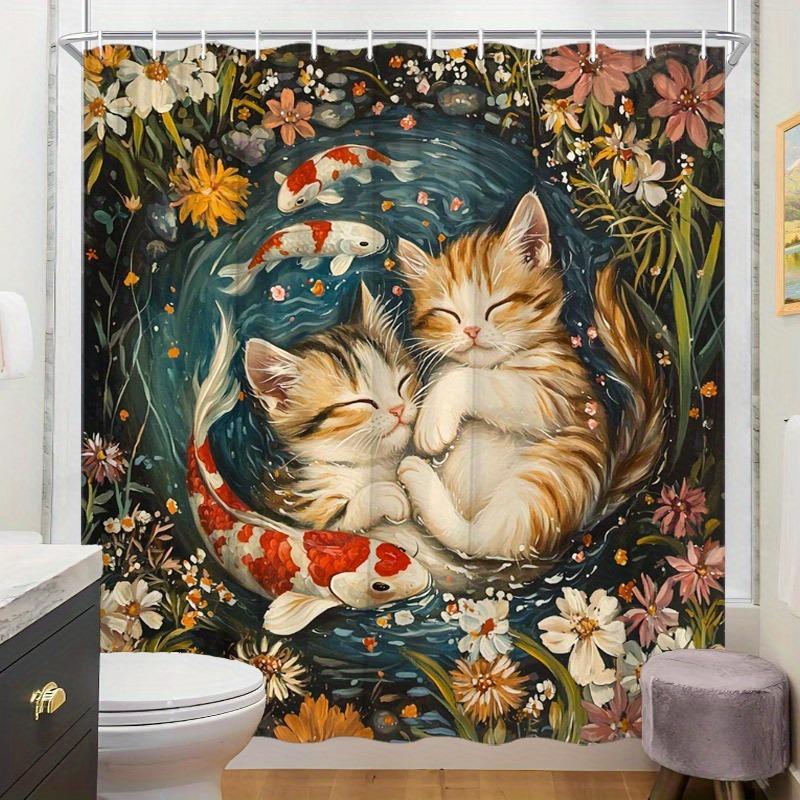 Fluffy Kitten Is Sleeping In The Pond Shower Curtain Washable Dirt-Resistant Shower Head Waterproof Polyester Bath Curtain W60H190(CM)-1 Pcs
Fluffy Kitten Is Sleeping In The Pond Shower Curtain Washable Dirt-Resistant Shower Head Waterproof Polyester Bath Curtain W60H190(CM)-1 Pcs