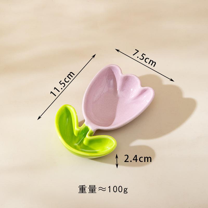 Creative Tulip-shaped Small Plates Seasoning Plate Household Cute Ceramic Compartmentalized Plates Snack Tray Trinket Dish
Creative Tulip-shaped Small Plates Seasoning Plate Household Cute Ceramic Compartmentalized Plates Snack Tray Trinket Dish