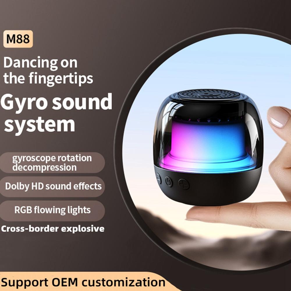 M88 Portable Bluetooth-compatible Speaker RGB Atmosphere Light Gyro Rotation Wireless Loudspeaker A
M88 Portable Bluetooth-compatible Speaker RGB Atmosphere Light Gyro Rotation Wireless Loudspeaker A