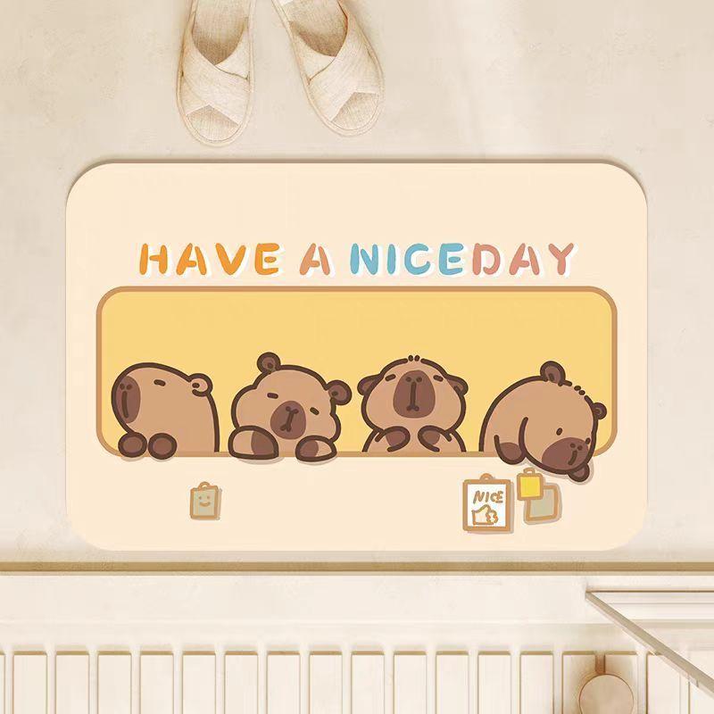 Kapibara cute cartoon bathroom bathroom porch toilet door diatom mud water absorption non-slip quick-drying floor mat 40X60cm 15.7X23.6in
Kapibara cute cartoon bathroom bathroom porch toilet door diatom mud water absorption non-slip quick-drying floor mat 40X60cm 15.7X23.6in