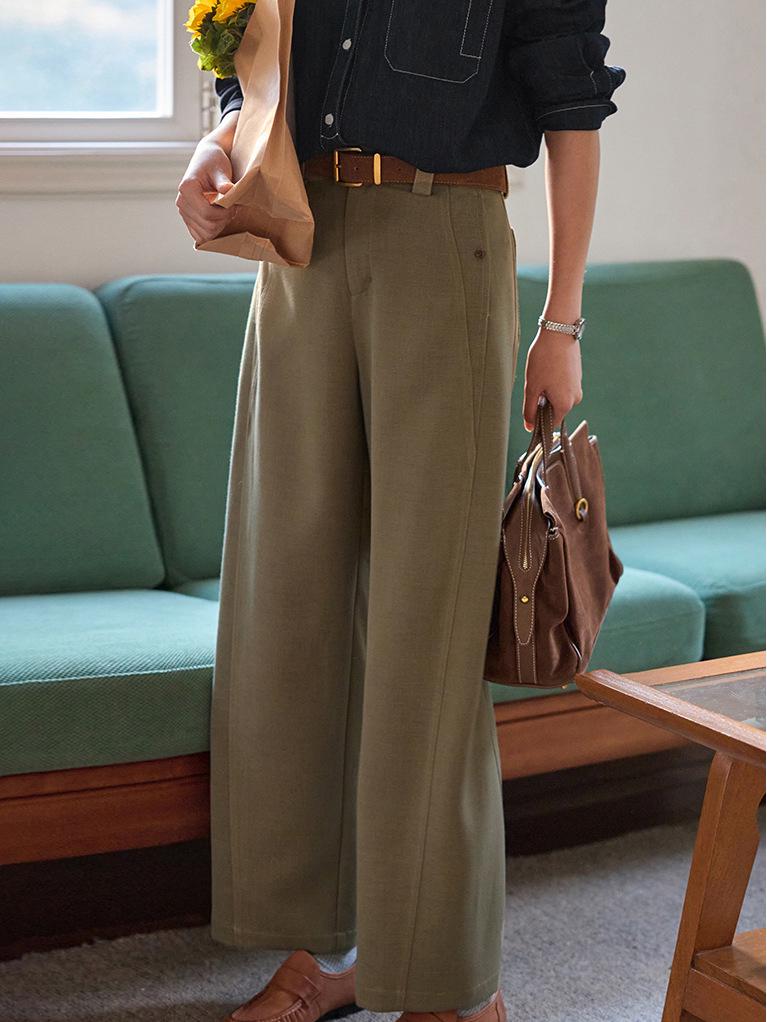 Solighte French Lyocell Wool High-Waist Curved Leg Casual Pants Medium темно-коричневого кольору
Solighte French Lyocell Wool High-Waist Curved Leg Casual Pants Medium темно-коричневого кольору