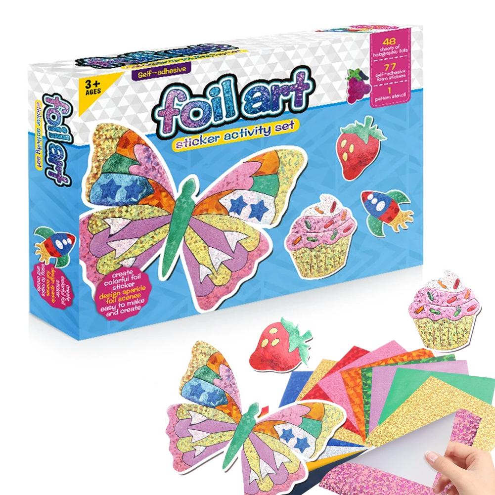Kids DIY Foil Art Stickers Craft Kit - Creative Aluminum Foil Art Set For Girls Shiny Sparkling Art Creation For Home Activity
Kids DIY Foil Art Stickers Craft Kit - Creative Aluminum Foil Art Set For Girls Shiny Sparkling Art Creation For Home Activity