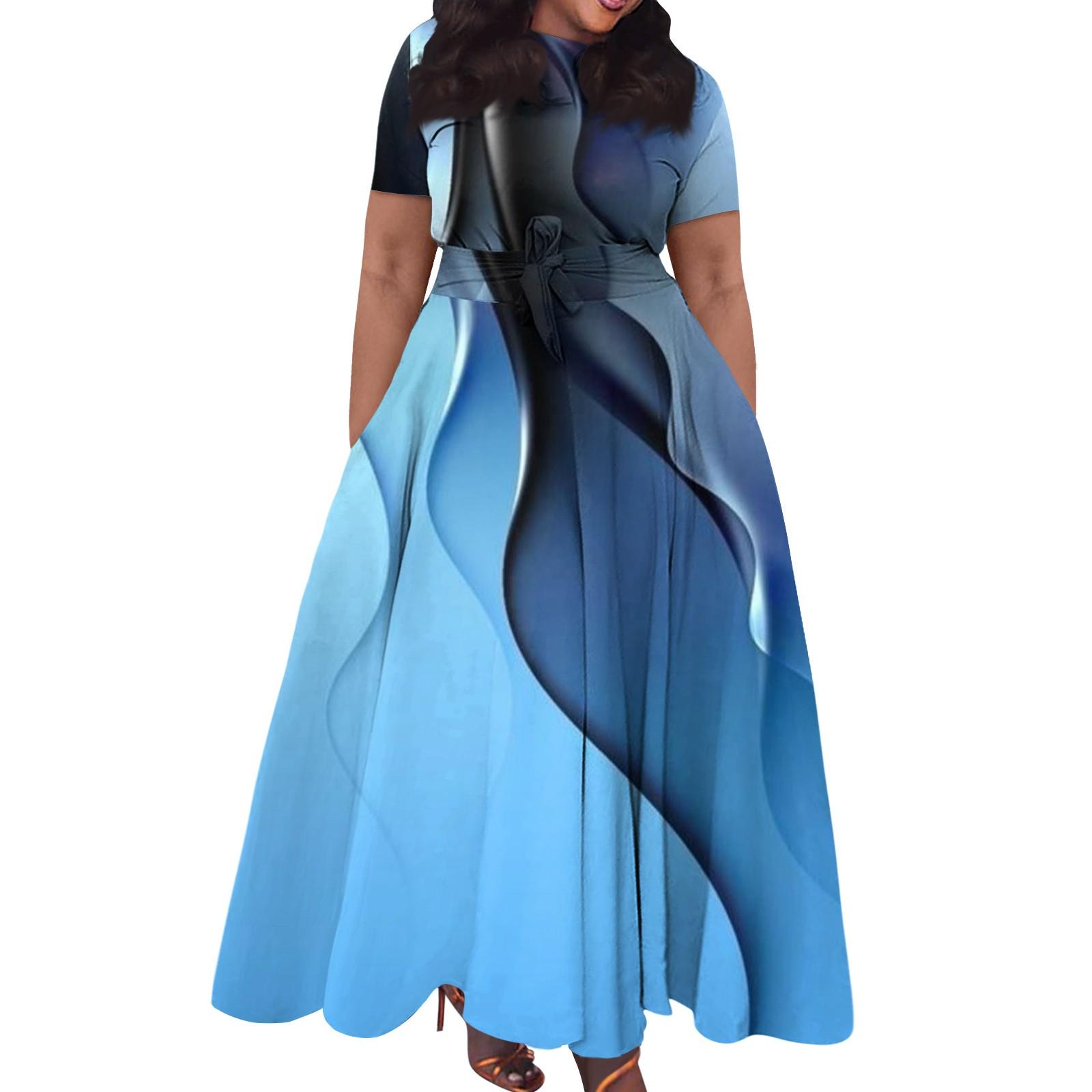 Женское повседневное модное свободное платье большого размера с принтом, круглым вырезом и короткими рукавами, карманными бретелями XXXXL синий
Женское повседневное модное свободное платье большого размера с принтом, круглым вырезом и короткими рукавами, карманными бретелями XXXXL синий